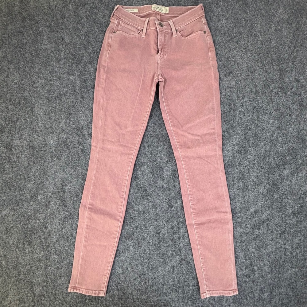 Lucky Brand Brooke Skinny Jeans Dusty Rose High Rise Denim Pants Women 25